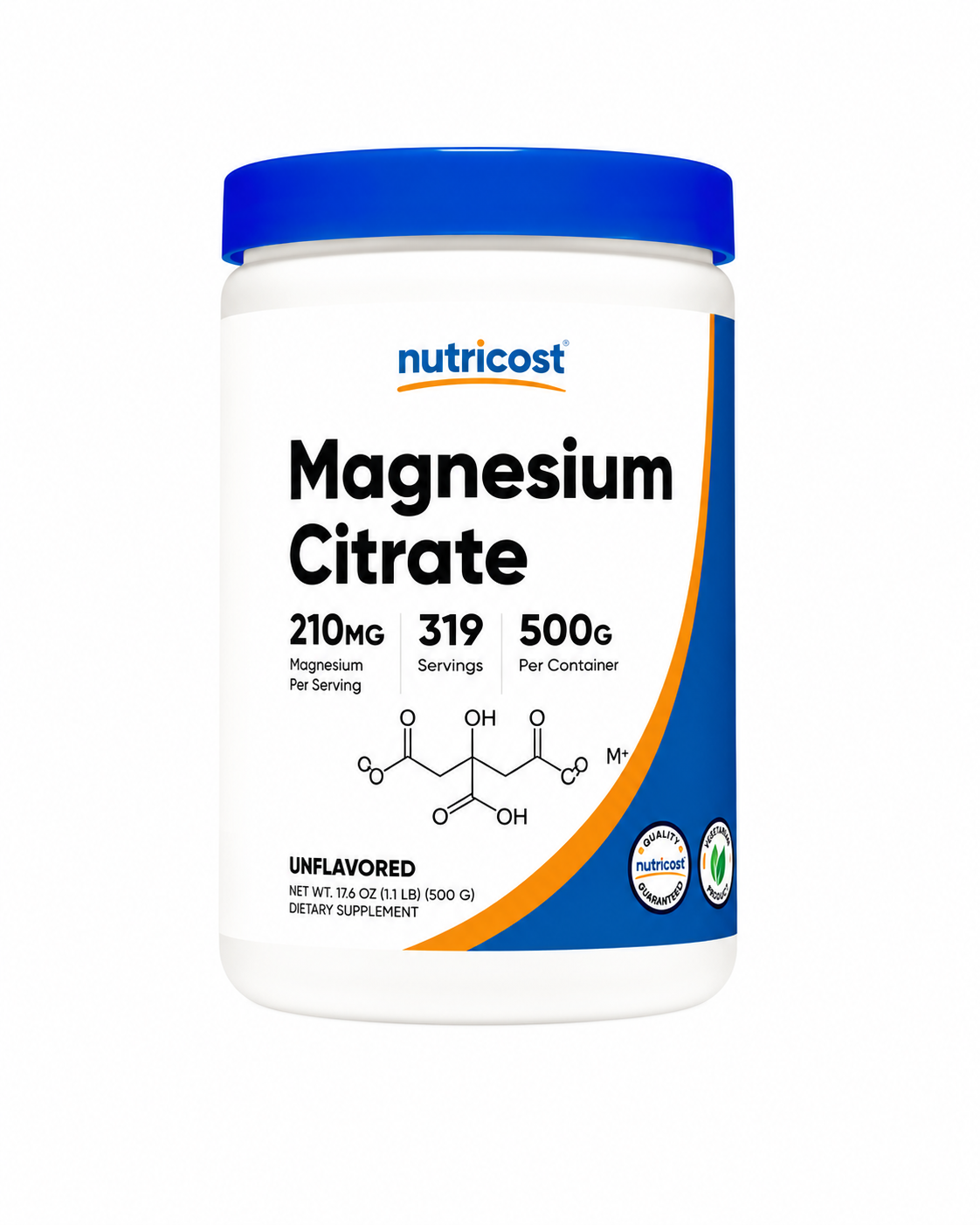 MAGNESIUM CITRATE 210 mg X 500 gr 319 SERVINGS-NUTRICOST.