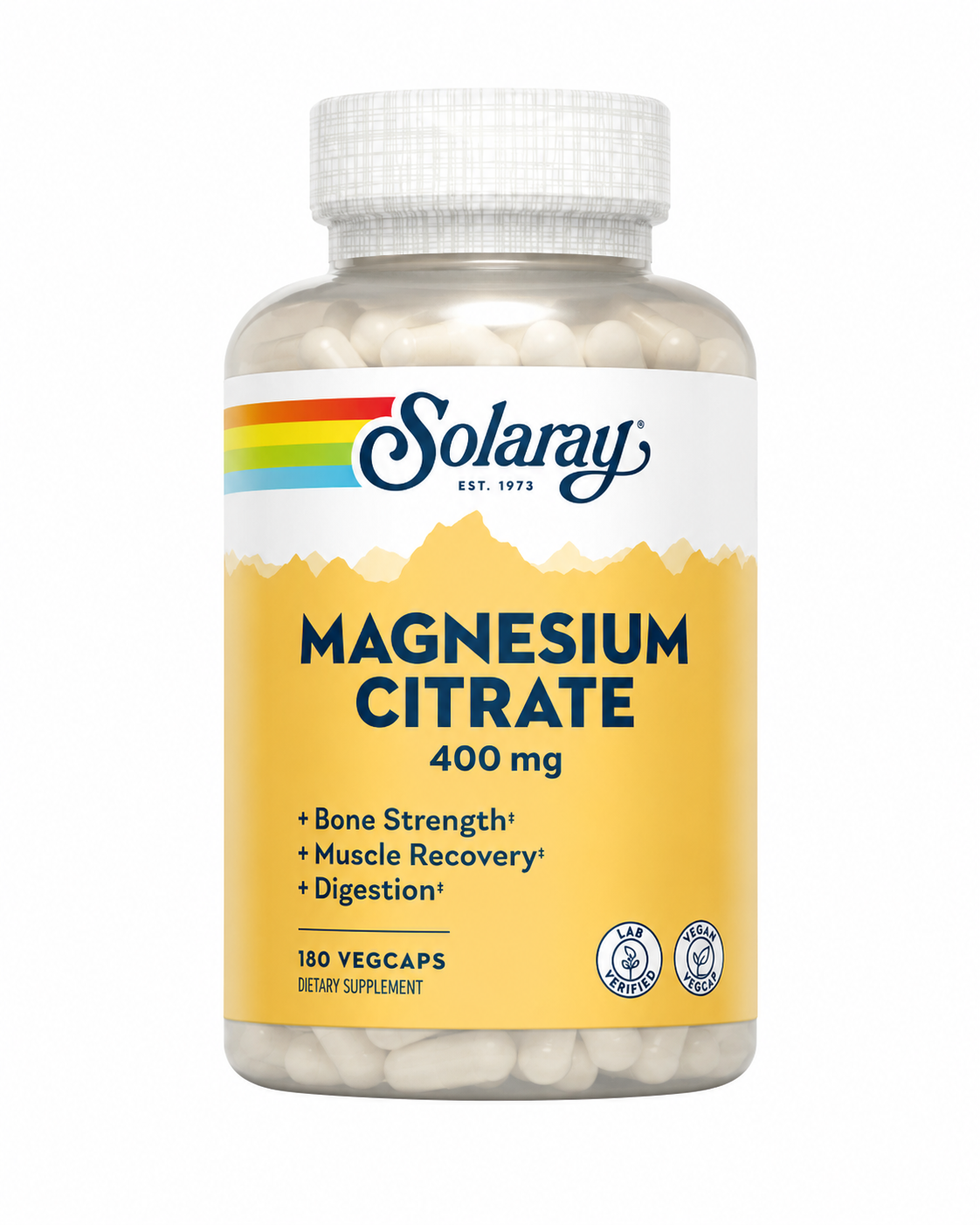 MAGNESIUM CITRATE 400 mg X 180 VEGCAPS-SOLARAY