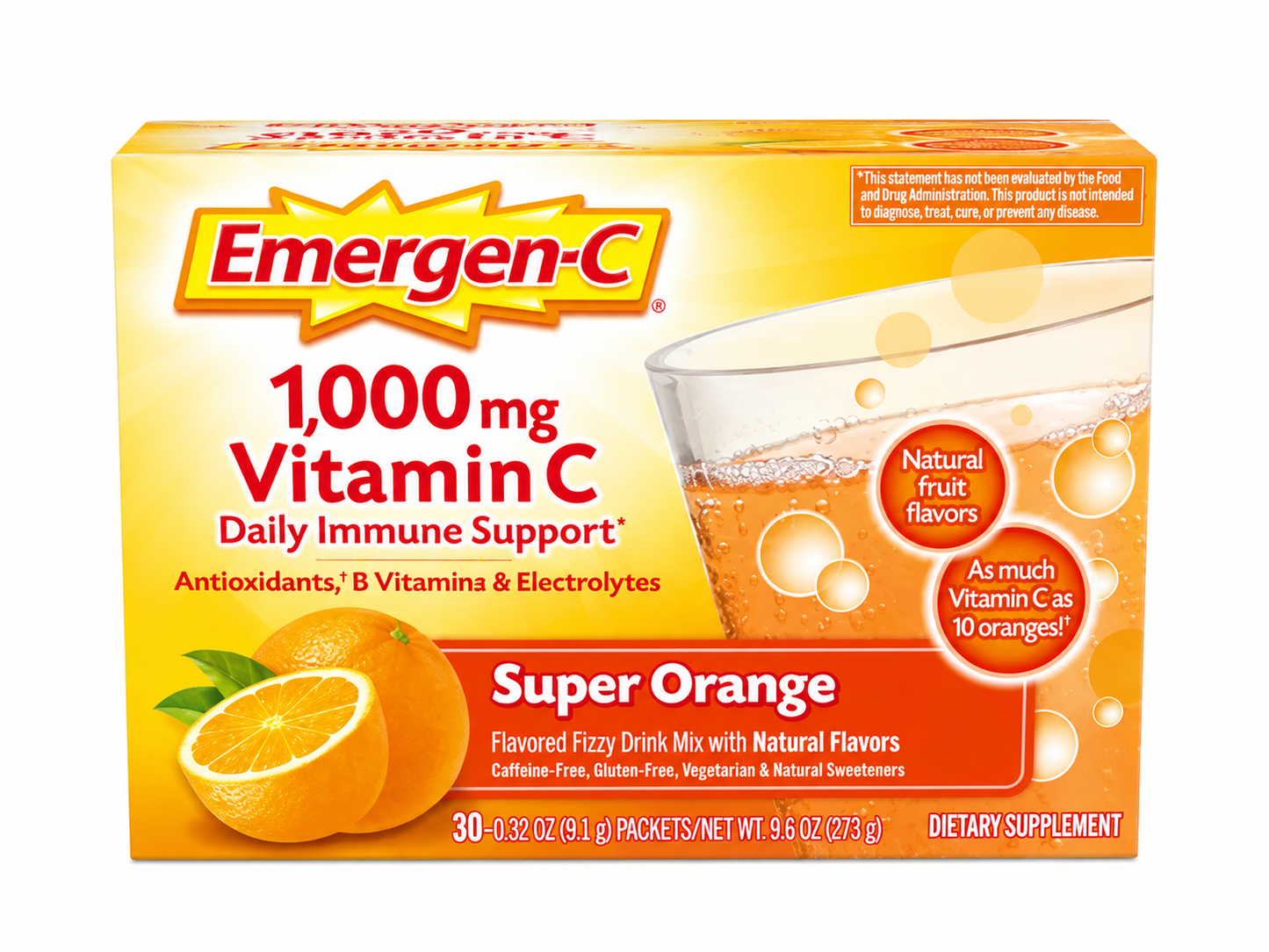 VITAMIN C SUPER ORANGE 30 SOBRE-EMERGEN-C 1000 Mg